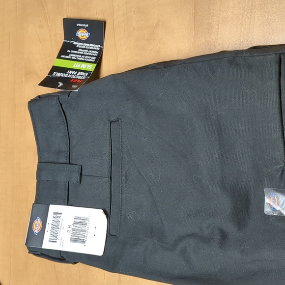 NWT Dickies Black Stretch Double Knee Pant - Slim Fit - Size 2R - Picture 10 of 13